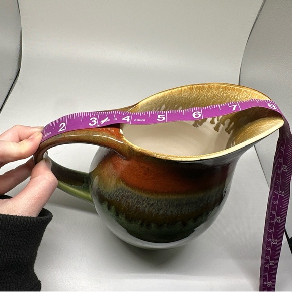 Art Pottery Pitcher Green & Brown‎ Ewer By Glenn Woods “The Pottery Boys” 2009 - Picture 8 of 9